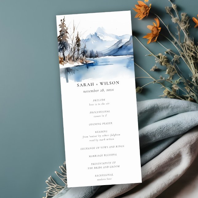 Programme de mariage paysager hivernal de Mountain (Créateur téléchargé)
