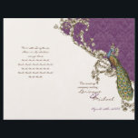 Programme de mariage Peacock & Etchings vintage<br><div class="desc">PALETTE DE COULEUR : violet, blanc doux, marron, bleu, vert et marron. COLLECTION DE DESIGN : Il s'agit de la version blanche de cet ensemble, il y a aussi une version parchemin archaïque. Ce programme de mariage élégant et sophistiqué allie le meilleur de la tradition et la fraîcheur du contemporain....</div>