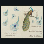 Programme de mariage Peacock Feathers<br><div class="desc">Peacock Wedding Invitations Vintage Art nouveau Peacock Bird Parade Mariage -voir plus Vintages Bird Products Vintage Paisley Peacock Colors ou Fuchsia and Lime Paisley Faire-part de mariage -Paisley Peacock Colours Wedding Invitations,  RSVP,  Save the Date and Direction or Reception Cards.</div>