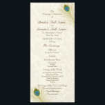 Programme de mariage Peacock Feathers<br><div class="desc">Golden paon plumes programme de mariage pour compléter nos invitations.</div>