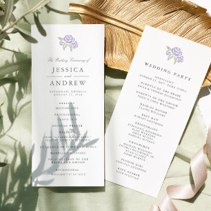 Programme de mariage Petite Bouquet Lilac