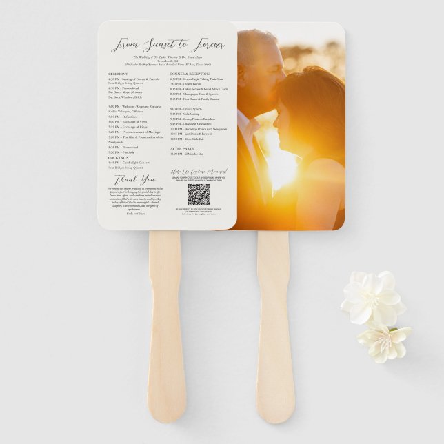 Programme de mariage photo éventail (Devant et derrière)