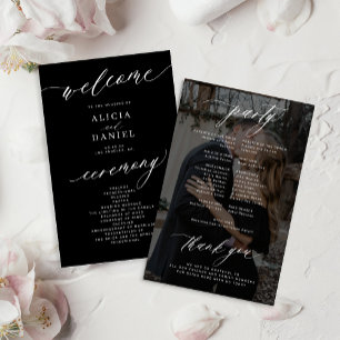 Programme de mariage photo noir élégant budget
