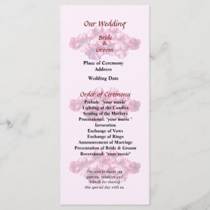 Programme de mariage Pink Petunias