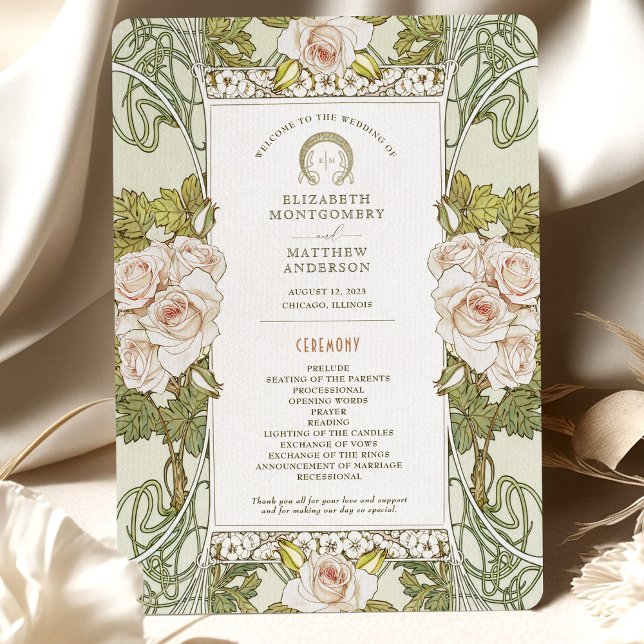 Programme de mariage Pink Roses Nouveau (Créateur téléchargé)