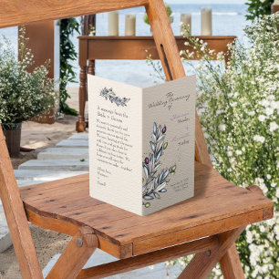 Programme de mariage plié de la Branche de l'Olivi