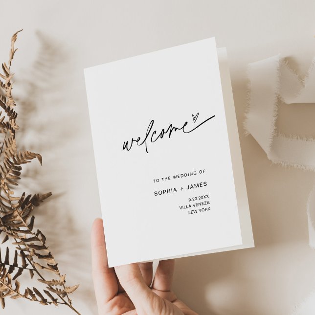 Programme de mariage plié EVERLEIGH, ordre du serv (Créateur téléchargé)