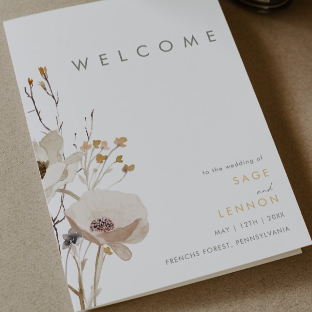 Programme de mariage plié pour Fleur sauvage lunat (Créateur téléchargé)