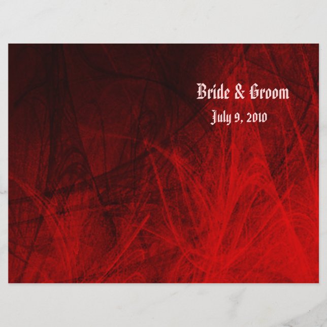 Programme de mariage plié Rose gothique (Devant)