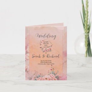 Programme de mariage plié rose pâle du Jardin Cont