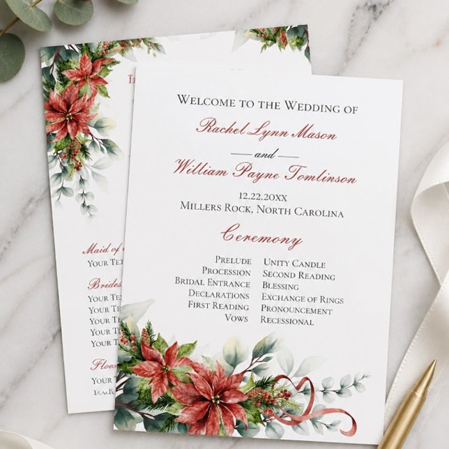Programme de mariage Poinsettia de vacances (Créateur téléchargé)