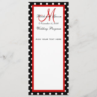 Programme de mariage Pois noirs blancs