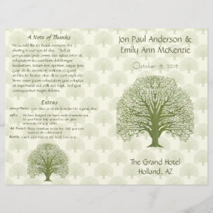 Programme de mariage pour le chêne d'olive