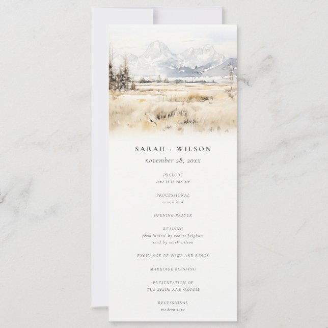 Programme de mariage pour le paysage de Jackson Ho (Devant)