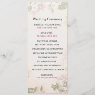 Programme de mariage pour les papillons