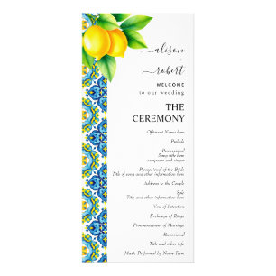 Programme de mariage pour tuiles et citrons médite