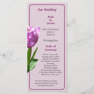 Programme de mariage pour tulipes roses