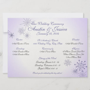 Programme de mariage pour violet de neige en hiver