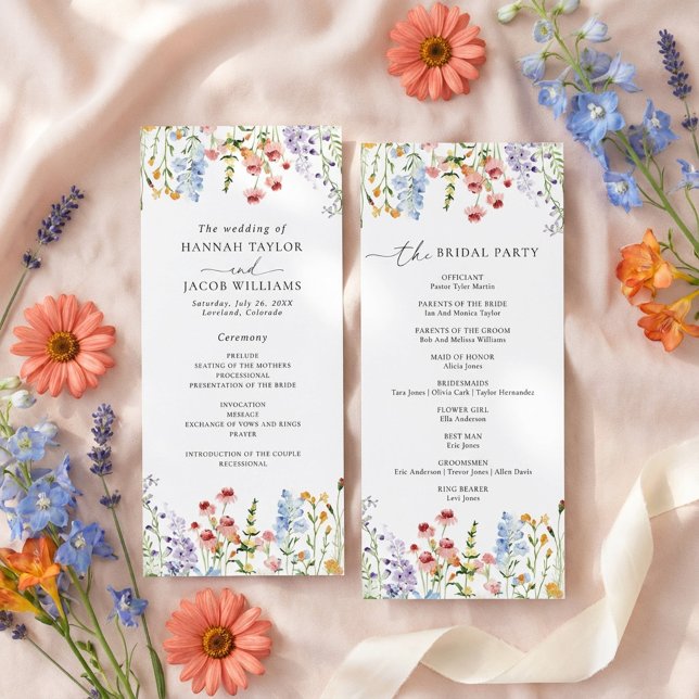 Programme de mariage Prairie de fleurs sauvages (Créateur téléchargé)