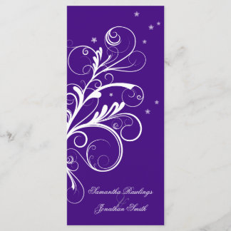 Programme de mariage Purple Blanc Floral Élégant S