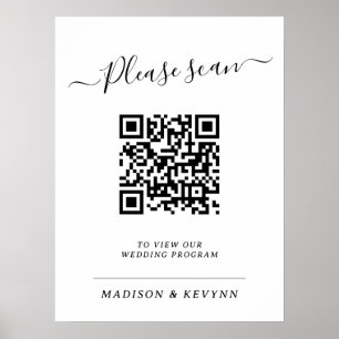 Programme de mariage QR Code Poster