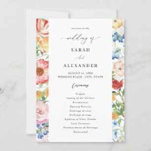 Programme de mariage Ressort multicolore Florals
