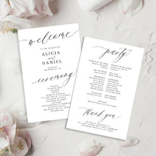 Programme de mariage romantique noir et blanc à bu