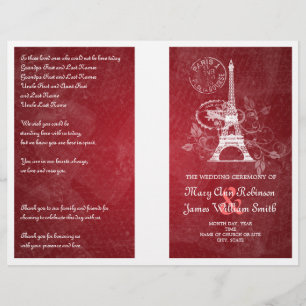 Programme de mariage Romantique Paris Rouge
