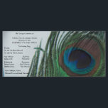 Programme de mariage romantique Peacock<br><div class="desc">Utilisez ces programmes de mariage paon romantique lors de votre cérémonie de mariage. Ce modèle de plumes paon sur votre programme apportera une touche spéciale à votre mariage à thème paon. Cette vie morte a été prise avec un objectif grand angle pour ajouter un effet doux autour des bords. Les...</div>