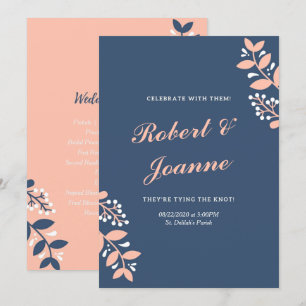 Programme de mariage rose bleu
