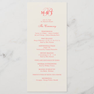 Programme de mariage rose et champagne