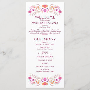 Programme de mariage rose Fiesta