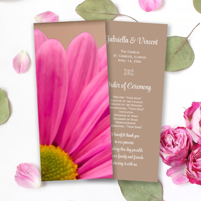 Programme de mariage rose Gerber Daisy (Créateur téléchargé)