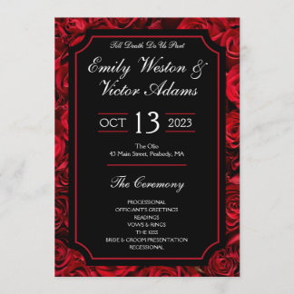 Programme de mariage Rose gothique