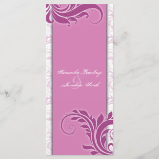 Programme de mariage Rose rose blanc Élégant Flora