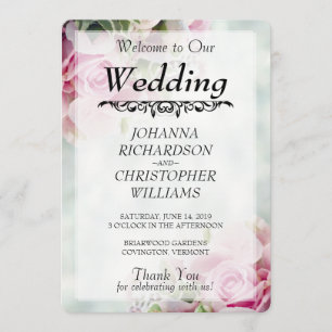 Programme de mariage rose Roses