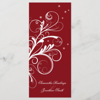 Programme de mariage Rouge Blanc Floral Élégant Sw