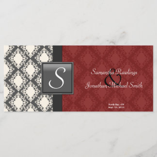 Programme de mariage - Rouge Noir Blanc Damas Mono