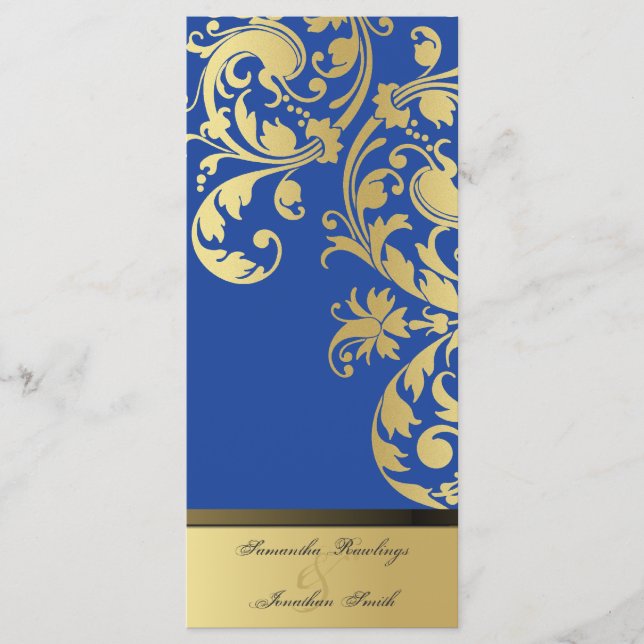 Programme de mariage - Royal Blue & Gold Shimmer F (Devant)