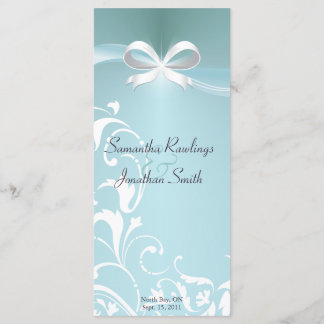 Programme de mariage - ruban satiné Turquoise clas