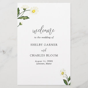 Programme de mariage rustique aux fleurs de margue