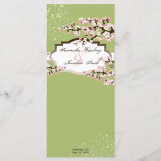 Programme de mariage - Sage Green Cherry Blossoms