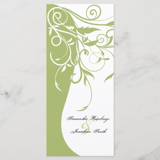 Programme de mariage - Sage Vert Contraste Floral (Devant)