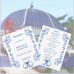 Programme de mariage saphir Bells Scrollwork Desig