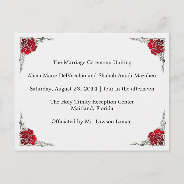 Programme de mariage Shalicia (Devant)