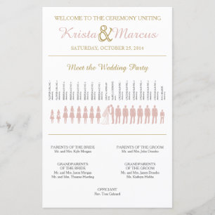 Programme de mariage Silhouettes simple