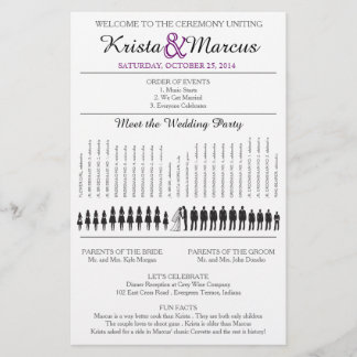 Programme de mariage Silhouettes simple Circulaire