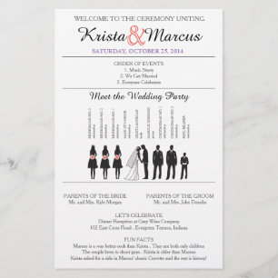 Programme de mariage Silhouettes simple Circulaire