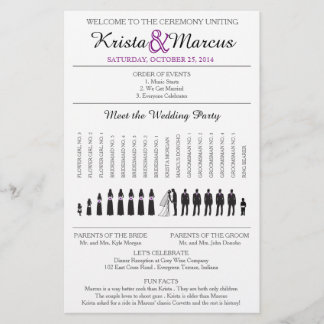 Programme de mariage Silhouettes simple Circulaire