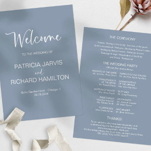 Programme de mariage simple calligraphie moderne